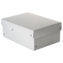 Archiv- &amp; Aufbewahrungsbox Wei&szlig;, A5, 18 x 25 x 10 cm, Deckel, Pappe, genietet