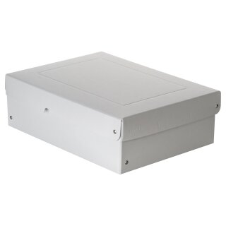 Archive and storage box made of cardboard, white, for A4, 320 x 240 x 100 mm, lid