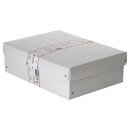 Archive and storage box made of cardboard, white, for A4, 320 x 240 x 100 mm, lid