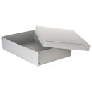 Archiv- &amp; Aufbewahrungsbox Wei&szlig;, A3, 32 x 44 x 10 cm, Deckel, Pappe, genietet