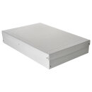 Archiv- &amp; Aufbewahrungsbox Wei&szlig;, A2, 440 x 620 x 100 mm, Deckel, Pappe, genietet