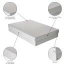Archiv- &amp; Aufbewahrungsbox Wei&szlig;, A2, 440 x 620 x 100 mm, Deckel, Pappe, genietet