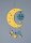 Craft Kit Moon Mobile made of wood for assembling and decorating, 19 pieces