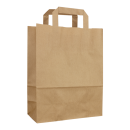 Shopping bag 18 x 22 cm, brown, kraft paper, smooth, flat handle