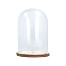 Glasglocke mit Holzboden, 9 x 13 cm, für Deko und...