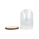Glasglocke mit Holzboden, 9 x 13 cm, f&uuml;r Deko und Miniturwelten