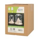 Glasglocke mit Holzboden, 9 x 13 cm, f&uuml;r Deko und Miniturwelten