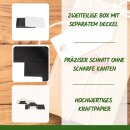 Faltschachtel 13,6 x 19,6 x 2,5 cm, Schwarz &amp; Wei&szlig;, Deckel, Karton - 10er Set