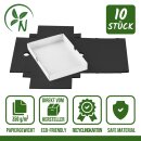 Faltschachtel 13,6 x 19,6 x 2,5 cm, Schwarz &amp; Wei&szlig;, Deckel, Karton - 10er Set