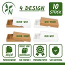 Folding box 13.6 x 18.6 x 2.5 cm, brown-white, with lid, jade cardboard - set of 10