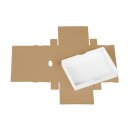 Folding box 13.6 x 18.6 x 2.5 cm, brown-white, with lid, jade cardboard - set of 10