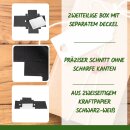 Folding box 10 x 14 x 2.5 cm, black and white, with lid, jade cardboard - set of 10