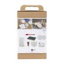 Bastelset Harzgie&szlig;en, Dose mit Deckel, Beige-Creme, Gie&szlig;set  f&uuml;r DIY Vorratsdose