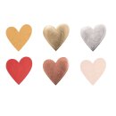 Stickerset Herzen, 32 Papieraufkleber, verschiedene Farben