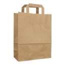 Paper bag 22 x 28 x 10 cm, ca. 6 ltr., kraft paper, flat handle