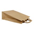 Paper bag 22 x 28 x 10 cm, ca. 6 ltr., kraft paper, flat handle