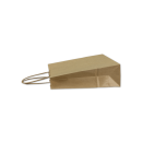 Paper bag, 18 x 8 x 24 cm, brown, ribbed, twisted handle