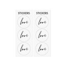 6 kleine Papiertüten Sticker LOVE, Kraftpapier, Kekstüte
