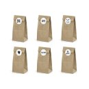 6 Cookie and candy bags, sticker with 6 diff. motifs,...