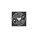 Sticker "Alles Liebe", 35 x 35 mm, black and white, paper sticker - 500 pieces in dispenser