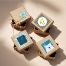 Kit de bricolage pour calendrier de lAvent comprenant 24 bo&icirc;tes, 24 autocollants chiffres design et de la ficelle de jute