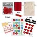 Advent calendar craft set for filling with 24 cotton bags, numbers 1-24, jute twine, wooden clips