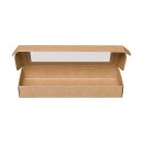 Box with window and hinged lid 18.5 x 6.8 x 2.5 cm, kraft cardboard - set of 10