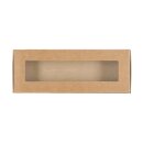 Box with window and hinged lid 18.5 x 6.8 x 2.5 cm, kraft cardboard - set of 10