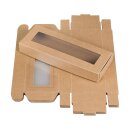 Box with window and hinged lid 18.5 x 6.8 x 2.5 cm, kraft cardboard - set of 10