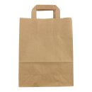 Shopping bag  26 x 35 x 12 cm, brown, kraft paper 80 g/m², smooth, flat handle