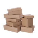 Gift box 20 x 20 x 12 cm, brown, gift box, kraft cardboard, kraft paper