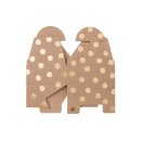 Geschenkschachtel 6 x 7,5 x 2,5 cm, gro&szlig;e goldene Punkte, Kraftkarton - 4er Pack