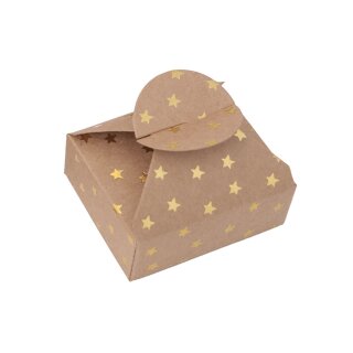 Geschenkschachtel 6 x 7,5 x 2,5 cm, goldene Sterne,...