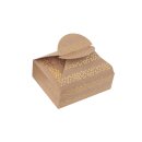 Mini gift box, Candybox, gold stripes, 6 x 7.5 x 2.5 cm, 4 pieces, Kraft cardboard