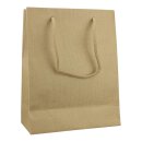 Paper bag, 38 x 31 x 13 cm, brown, ribbed, cotton cord