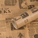 Geschenkpapier Alte Zeitung Vintage, Braun, 0,70 x 10 m-...