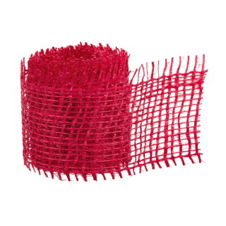 Juteband Rot, 4 cm x 3 m - für Geschenke, Floristik,...