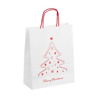 Gift bag Merry Christmas 26 x 34 cm, red cord handle