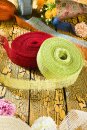 Jute ribbon, yellow, 4 cm x 3 m – for gifts,...