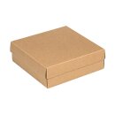 Folding box 15.5 x 15.5 x 5 cm, brown, lid, kraft cardboard - set of 10