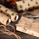 Papier cadeau de No&euml;l avec des branches de sapin et des pommes de pin, 0,70 x 10 m