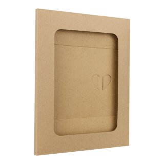 10 x Photo folder with window, kraft cardboard, butterfly clasp