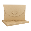 25 x Folder, A6, 1 cm high, butterfly closure, kraft cardboard, brown,