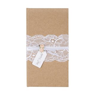 Cover money gift wedding, kraft paper, lace, vintage