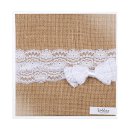 Wedding Guestbook, Lace, 40 pages, Jute cover, lace bow