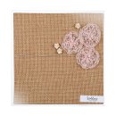 Guestbook in jute cover, pink lace, flowers, jute twine for closing