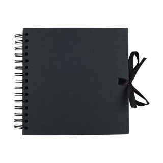 Album 20 x 20 cm black, 40 sheets of black kraft paper, spiral album, scrapbooking album