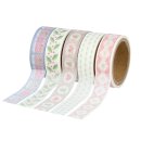 Papierklebeband, Masking tape HOME SWEET HOME 15 mm, 5 Rollen á 5 m, Masking tape