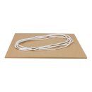Rubber cord, white, A4, closed ring, textile braided