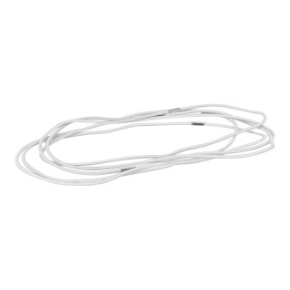 Rubber cord, white, A5, closed ring, textile braided